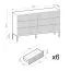 Cassettiera moderna 6 cassetti Worthing 64 | Bianco/Oro | 91 x 154 x 39 cm | Design elegante | Ampio spazio