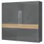 Armadio scorrevole Vaitele 08 | Antracite lucido e noce | 224 x 230 x 61 cm | Spazio e stile moderno