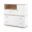 Cassettiera Asbeek 04 | Rovere e bianco | 90 x 90 x 40 cm | 1 anta, 3 cassetti, 3 scomparti | Bordi in ABS
