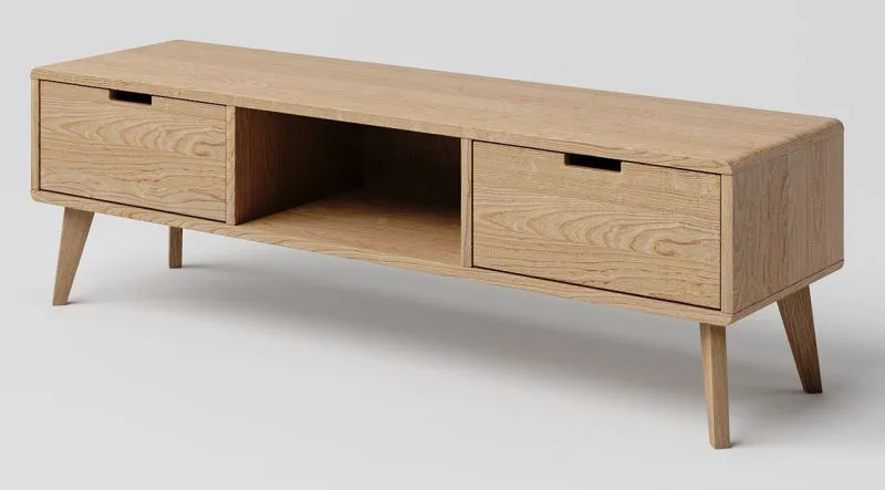 Mobile TV in rovere massiccio naturale Aurornis 56 | Design moderno | 44 x 142 x 40 cm