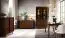 Cassettiera Inginele 02 in noce laccato | 2 ante scorrevoli soft-close | 4 scomparti, 2 ripiani | Maniglie in legno massiccio | 81 x 133 x 48 cm