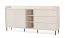 Comò "Schaarbeek" 04, beige effetto legno, gambe e maniglie: metallo, 2 ante a battente, 3 cassetti, 5 scomparti, 193,5 x 42 x 91 cm