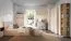 Armadio elegante 165 x 80 x 40 cm | 6 scomparti, 2 cassetti | Beige e rovere chiaro | Bordi in ABS