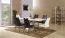 Tavolo da pranzo angolare Daures 08 | Bianco lucido e cromato | 180 x 100 cm | Design moderno
