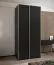 Armadio ad ante scorrevoli "Tampa", nero, 2 ante scorrevoli, 6 scomparti, 2 barre appendiabiti, Sistema "Soft-Close", bordi in ABS, 245,5 x 100 x 64 cm