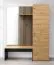 Guardaroba completo - Set "Miavorla" 1, color rovere Artisan / nero, specchio, 4 scomparti, 150 x 40 x 198,5 cm