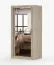 Armadio scorrevole Biokovo 02 rovere Sonoma | 2 ante con specchio | 7 scomparti | Maniglie argento | 200 x 100 x 64 cm