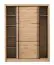 Armadio scorrevole Panevo 02 | Rovere Artisan | 6 scomparti | 1 barra appendiabiti | 215,5x166x60 cm