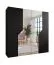 Armadio ad ante battenti / guardaroba | colore: nero | funzione soft-close | 2 ante a specchio | bordi in ABS | maniglie: nero | dimensioni: 200 x 52 x 202 cm | 2 appendiabiti