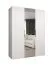 Armadio battente Korab 71 bianco | 1 anta a specchio | Maniglie oro | Soft-Close | 1,5 m