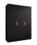 Armadio ad ante battenti "Zainab" 02, nero, maniglie: oro, 3 ante, 2 scomparti, 2 barre appendiabiti, Sistema "Soft-Close", bordi in ABS, 150 x 52 x 202 cm