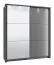 Armadio scorrevole Kule 05 | Grigio grafite | 1 anta a specchio | 6 scomparti | 210 x 179 x 62,5 cm