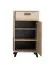 Mobile scarpiera "Vracar" 09 | Grigio rovere | 3 scomparti, 1 cassetto, 1 anta | Maniglie e gambe nere | 100,5 x 53,5 x 35 cm