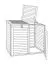 Copri bidone dei rifiuti doppio Cubo, legno duro - misure: 84 x 150 x 135 cm (l x p x h)