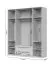 Armadio con due cassetti Neiafu 12, quattro ante, colore: cashmere, dimensioni: 224 x 182 x 56 cm, tre aste appendiabiti, funzione Soft-Close