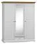 Armadio con ante battenti Gyronde 12 | Pino massello bianco/rovere | 190 x 156 x 65 cm | Stile country | Spazio ottimizzato