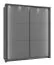 Cameretta moderna Kule 4 pezzi | Grigio grafite | Armadio, cassettiera, 2 comodini | Protezione ABS