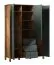 Armadio Braianik 29 | 3 cassetti, 2 appendiabiti, 7 ripiani, 8 scomparti | 200 x 138 x 53 cm | 3 ante | Maniglie in metallo oro opaco