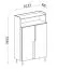 Madia "Beringen" 04, color cashmere/noce Alba, piedini: metallo, 2 ante a battente, 3 scomparti, funzione "push-to-open", 103 x 42 x 160 cm