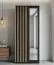 Armadio spazioso Cikarang 12 nero/rovere | 200 x 84 x 60 cm | Ante battenti e specchio