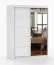Armadio scorrevole Bucegi 18 bianco | 2 ante con specchio | 6 scomparti | Alluminio | 200 x 150 x 61 cm
