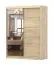 Armadio scorrevole Bucegi 17 | Rovere Artisan e marrone | 2 ante con specchio | 6 scomparti | 200 x 150 x 61 cm