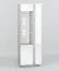 Vetrinetta moderna "Antioch" 03 sinistra | Bianco lucido e grigio chiaro | 201 x 69 x 40 cm | 2 ante, 10 scomparti