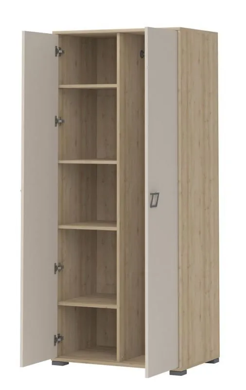 Cameretta - Armadio ad ante battenti "Benjamin" 12, faggio / crema - 198 x 84 x 56 cm (h x l x p)