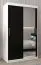 Armadio scorrevole Bisaurin 2 ante con specchio | Bianco opaco/Nero | 200 x 120 x 62 cm | Design moderno