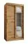 Armadio scorrevole 1 m | Rovere Artisan | 1 anta specchio | 5 scomparti | 2 barre appendiabiti