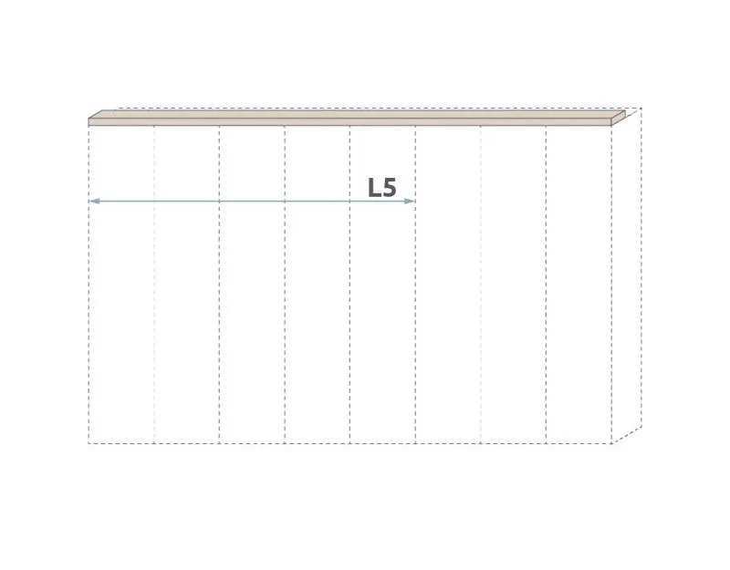 Cornice superiore per armadio battente Neiafu | Cashmere elegante | Larghezza 227 cm