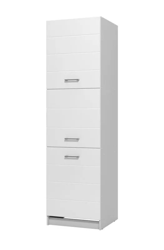 Mobile alto cucina "Kunja" 03 | Bianco lucido | 3 ante, 6 scomparti | 214,5 x 60 x 57,5 cm