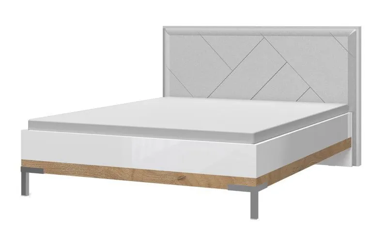 Letto matrimoniale king size Faleasiu 33 | Bianco e noce | 180 x 200 cm | Design moderno