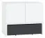 Cassettiera per cameretta Marincho 02 | 2 moduli, bianco/nero | 89 x 107 x 53 cm