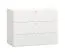 Cassettiera 3 cassetti Aenna 115 | Bianco moderno | Robusta e resistente | Maniglie bianche | 76,5 x 101 x 46,5 cm | Piedini regolabili