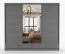 Armadio scorrevole Lusatian 35 grigio | 3 ante con specchio | 7 scomparti, 4 cassetti | 218 x 250 x 61 cm