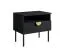 Set 2 Comodini "Amfipoli" 09 | Nero texture legno | 1 vano a giorno, 1 cassetto | Soft-Close | 45,5 x 50 x 43,5 cm