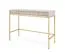 Scrivania Worthing 78 cm | Fronte rigato cashmere | 2 cassetti | Gambe e maniglie oro | 78 x 104 x 50 cm