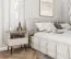 Comodino beige con cassetto Horsham 75 | 59 x 54 x 39 cm | Gambe nere | Design moderno per camera da letto