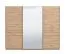 Armadio ad ante scorrevoli "Petrovac" 14, color rovere Artisan, 3 ante, 1 anta a specchio, 3 scomparti, 3 barre appendiabiti, 167 x 61 x 217 cm