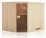 Sauna prefabbricata "Tirari" 68 mm, con tetto con bordino - misure esterne (l x p x h): 244 x 194 x 199 cm