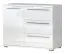 Cassettiera Siumu 12 | Bianco/Bianco lucido | 85 x 107 x 45 cm | 3 cassetti, 1 anta, soft close