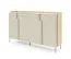 Madia "Beringen" 06, color rovere Mavelie/Macadamia, gambe: metallo, 4 ante a battente, 6 scomparti, funzione "push-to-open", 183 x 42 x 110 cm