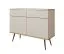 Soggiorno 3 pezzi Horsham | Beige, gambe nere | Sistema push to open | Bordi ABS | Consolle e 2 madie