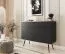 Soggiorno 3 pezzi nero "Horsham" | Consolle e 2 madie | Sistema push-to-open | Gambe nere | Bordi ABS