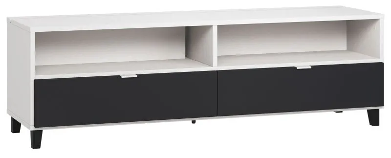 Mobile TV Vacas 11 bianco/nero | 56 x 180 x 47 cm | Design moderno e laccatura soft touch