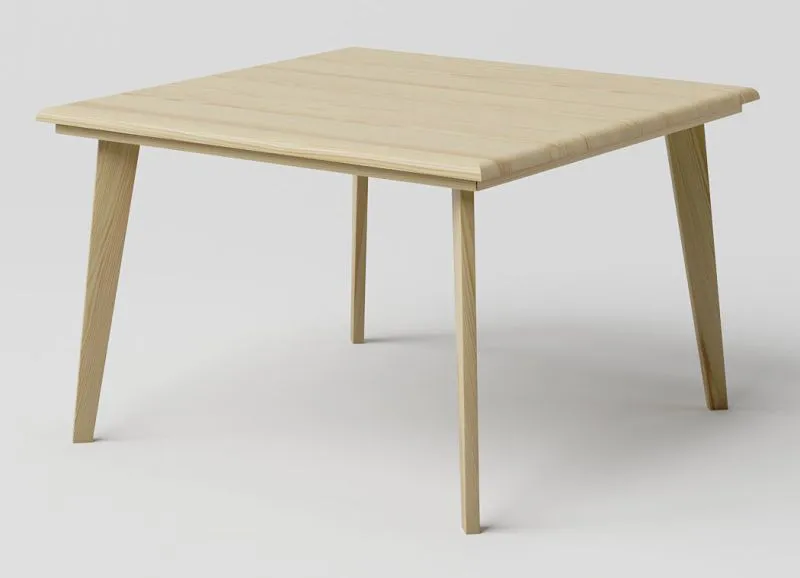 Tavolino quadrato in pino massiccio naturale | Aurornis 76 | 80 x 80 x 50 cm | Design moderno