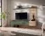 Parete attrezzata "Karihola" 01, rovere Jackson Hickory/verde, 1 mobile TV, 1 mensola, Sistema "push to open", 180 x 40 x 130 cm