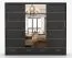 Armadio scorrevole con specchio Lusatian 30 | Nero lucido | 3 ante, 7 scomparti, 4 cassetti | 218 x 250 x 61 cm