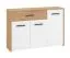 Madia "Brus" 04 | Rovere Artisan/Bianco | 3 ante, 1 cassetto, 4 scomparti | 80,5 x 119 x 33 cm